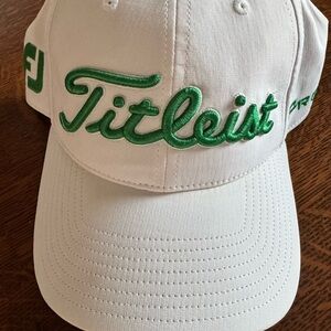Titleist Kids White Hat with Green Embroidered Logo